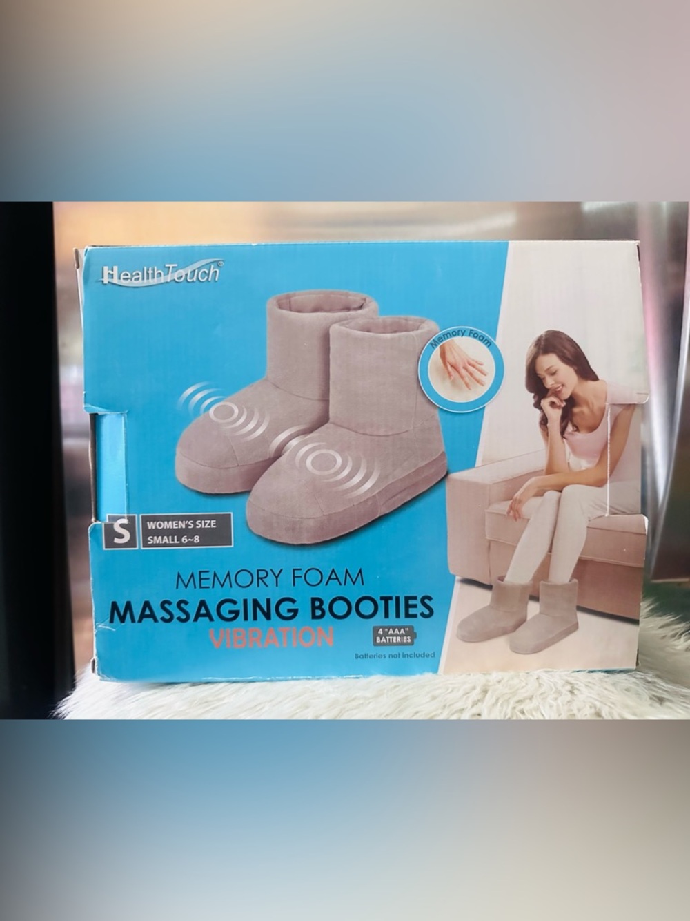HealthTouch✨🩶🤍 Women's Memory Foam Massaging Booties - Taupe